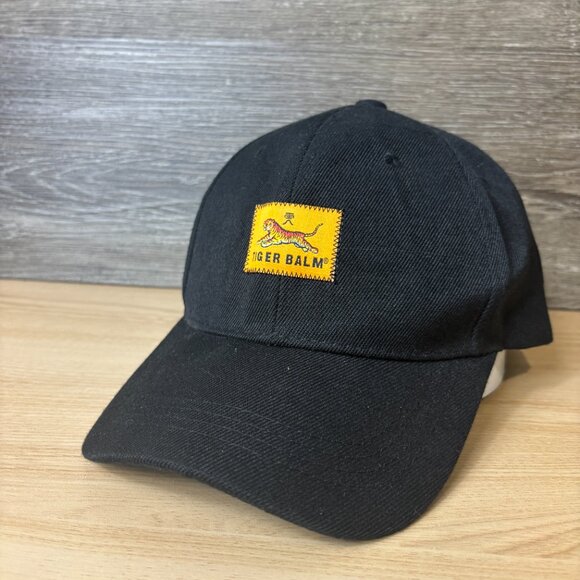 Tiger Balm Hat Cap Strap Back Black Logo Adjustable - Picture 3 of 9